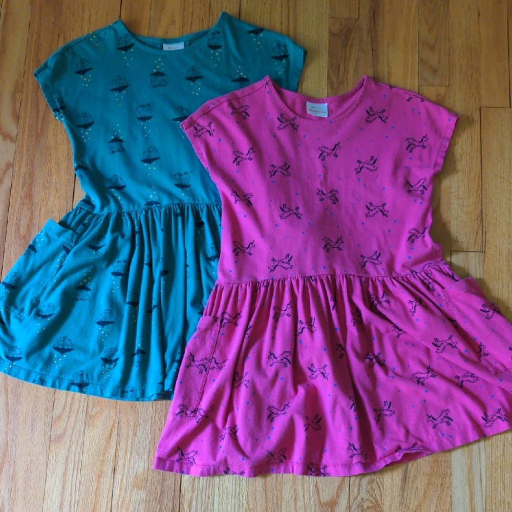 Hanna Andersson Blue Pink Dolman Sleeve Sundress